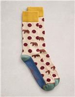 Bear Polka Dot Cotton Rich Socks