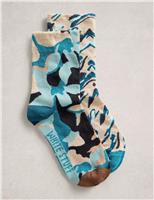2 Pack Cotton Rich Abstract Ankle High Socks