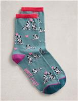 Cotton Rich Dalmatian Ankle High Socks