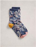 Cotton Rich Floral Graphic Ankle High Socks