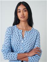 Cotton Rich Spot Print V-Neck Cardigan