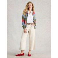 White Stuff Pure Cotton Striped Button Through Cardigan Green Mix