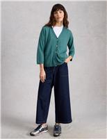 Cotton Rich V-Neck Button Front Cardigan