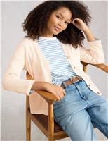 Cotton Rich V-Neck Button Front Cardigan