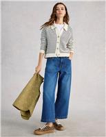 Pure Cotton Stripe Collared Cardigan