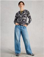 Pure Cotton Printed Button Front Cardigan