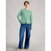 White Stuff Pure Cotton Crew Neck Cardigan Teal