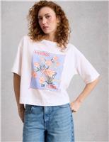 Pure Cotton Flower Graphic T-Shirt