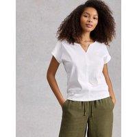 White Stuff Pure Cotton Embroidered T-Shirt White