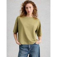 White Stuff Pure Cotton Crew Neck T-Shirt Green