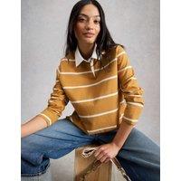 White Stuff Pure Cotton Striped Rugby Top Yellow Mix