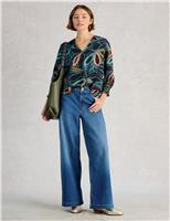 Printed V-Neck Blouse