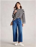 Pure Cotton Striped Crew Neck Top