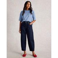 White Stuff Pure Cotton Crew Neck T-Shirt Blue