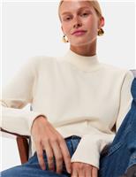 Whistles Mira Cotton Blend Textured Funnel Neck Jumper Black
