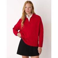 Whistles Pure Wool Collared Jumper Red