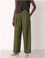 Whistles Lyocell Rich Pleat Front Barrel Leg Trousers Black