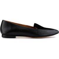Jones Bootmaker Leather Slip On Flat Pointed Pumps Black