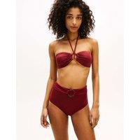 Tommy Hilfiger Elevated Halterneck Non-Wired Non-Padded Bikini Top Burgundy
