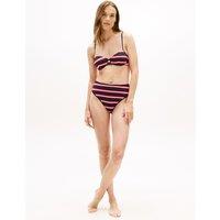 Tommy Hilfiger Striped High Waisted Bikini Bottoms Navy Mix