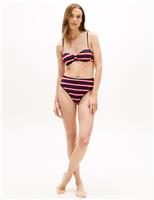 Striped High Waisted Bikini Bottoms