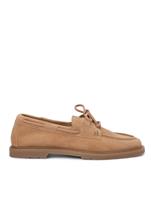 Tommy Hilfiger Leather Block Heel Boat Shoes Tan