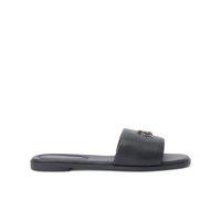 Tommy Hilfiger Leather Flat Mules Black