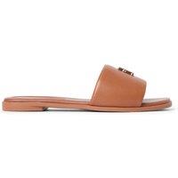 Tommy Hilfiger Leather Flat Mules Tan
