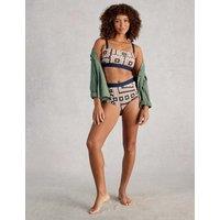 White Stuff Floral Square Neck Bikini Top Navy Mix