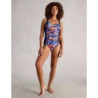 White Stuff Splash Control Ruched Swimsuit Navy Mix
