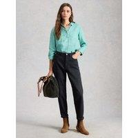 White Stuff Pure Linen Collared Shirt Teal