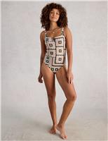 Printed Square Neck Swimsuit