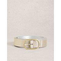 White Stuff Leather Reversible Jeans Belt Silver