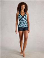 Printed Halterneck Tankini Top