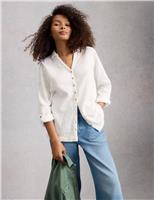 White Stuff Pure Cotton Double Cloth Longline Shirt White