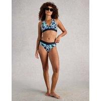 White Stuff Printed Padded Halterneck Bikini Top Navy Mix