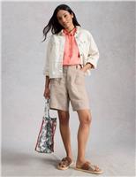 White Stuff Pure Linen Shorts Navy