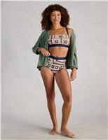 Printed High Waisted Bikini Bottoms