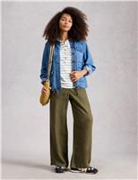 Pure Cotton Striped Collarless Shirt