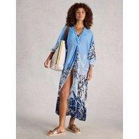 White Stuff Pure Modal Printed Kimono Blue Mix