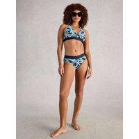 White Stuff Floral Roll Top Bikini Bottoms Navy Mix
