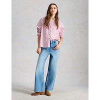White Stuff Pure Cotton Striped Collared Shirt Pink Mix