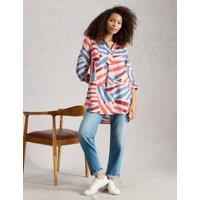 White Stuff Pure Linen Printed Button Detail Tunic White Mix