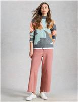 White Stuff Mid Rise Wide Leg Cropped Jeans Pink