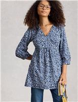 Pure Cotton Printed V-Neck Tunic