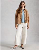 White Stuff Pure Linen Collared Utility Jacket Tan