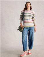 Neppy Striped Crew Neck Jumper with Cotton