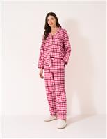 Pure Cotton Flannel Checked Pyjama Set