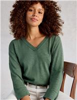 Linen Blend V-Neck Jumper