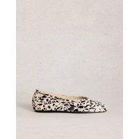 White Stuff Leopard Print Slip On Flat Ballet Pumps Brown Mix